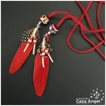 CINTO DE ANTELINA ROJA CON PLUMAS COMBI