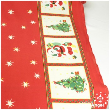 STRECH ESTAMPADO NAVIDAD ESTRELLAS ROJAS