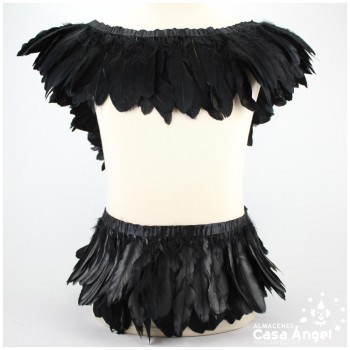 FLECO DE PLUMAS DE OCA EXTRA NEGRO 18cm