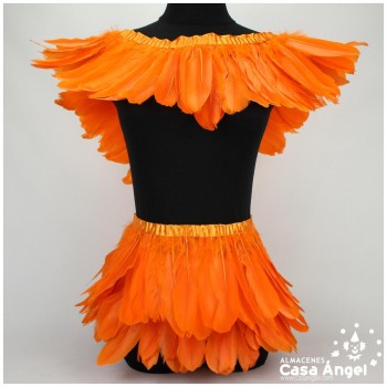 FLECO DE PLUMAS DE OCA EXTRA NARANJA 18cm