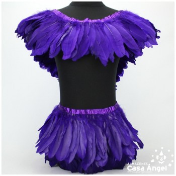 FLECO DE PLUMAS DE OCA EXTRA MORADO 18cm