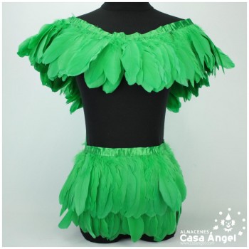 FLECO DE PLUMAS DE OCA EXTRA VERDE 18cm