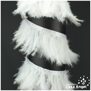 FLECO DE PLUMAS DE MARABÚ BLANCO 14cm