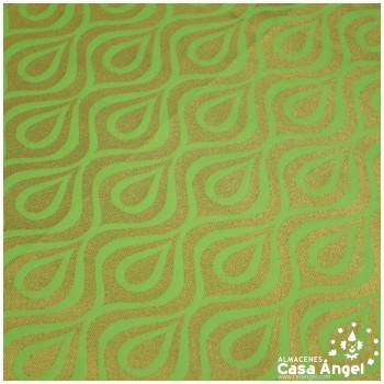 JACQUARD DE GOTAS Y ONDAS PISTACHO SERIE JAREGIN 150cm