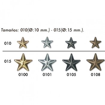 TACHAS 25uds ESTRELLAS CON PIN 15mm