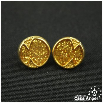 BOTÓN DORADO CON GLITTER RESINADO 13mm BOLSA DE 10 UNIDADES