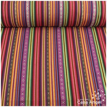 TELA BAYADERA MULTICOLOR SERIE TRIBUS 150cm MIXTECO