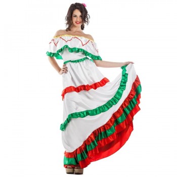 DISFRAZ VESTIDO MEXICANO MUJER