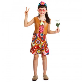 DISFRAZ CHICA HIPPIE CHALECO INFANTIL