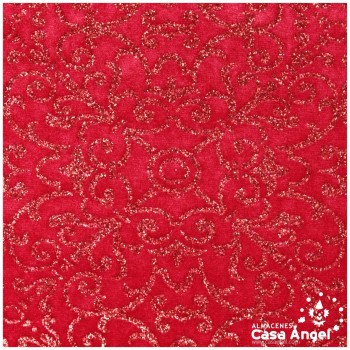 TERCIOPELO ROJO ESTAMPADO VICTORIANO GLITTER 150cm