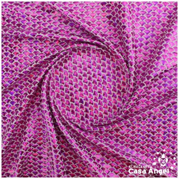 LYCRA ESTAMPADA CON FOIL FUCSIA SERIE SIRENAS 150cm