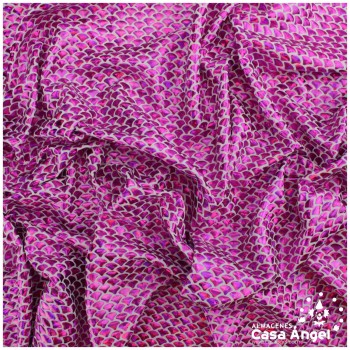 LYCRA ESTAMPADA CON FOIL FUCSIA SERIE SIRENAS 150cm