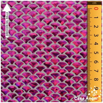 LYCRA ESTAMPADA CON FOIL FUCSIA SERIE SIRENAS 150cm