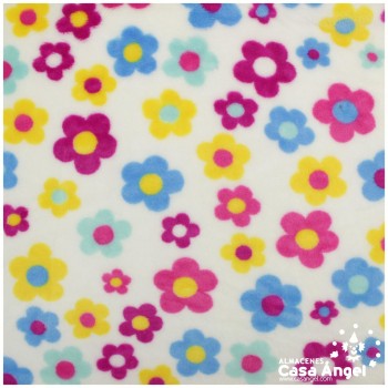 CORALINA BLANCA ESTAMPADA FLORES HIPPIE 150cm