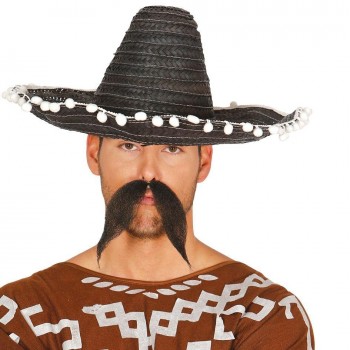 SOMBRERO MEXICANO PAJA NEGRO 45cm