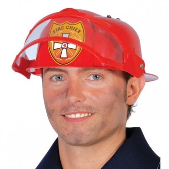 CASCO DE BOMBERO CON VISERA