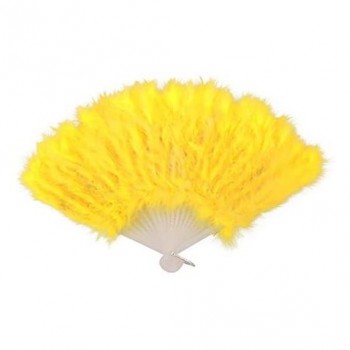 ABANICO PLUMAS AMARILLO 16 PALAS