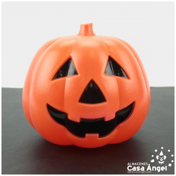 CALABAZA CON LUZ DE DECORACIÓN HALLOWEEN 15cm