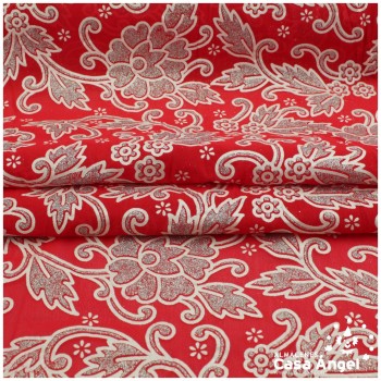 GASA ROJA ESTAMPADA GLITTER SERIE FLORENCIA 115cm