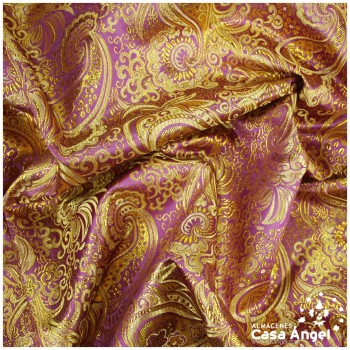 BROCADO JACQUARD CACHEMIR MORADO Y ORO SERIE JACLUR 150cm