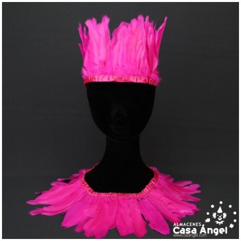 FLECO DE PLUMAS DE OCA FUCSIA 15cm