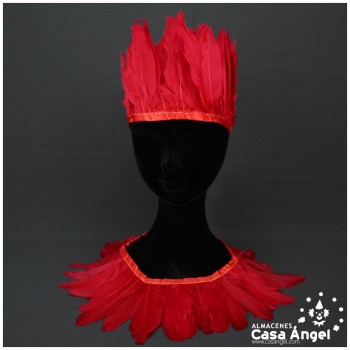 FLECO DE PLUMAS DE OCA ROJO 15cm