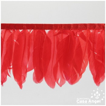 FLECO DE PLUMAS SATINADAS DE OCA ROJO 10cm