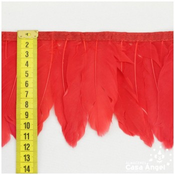 FLECO DE PLUMAS SATINADAS DE OCA ROJO 10cm