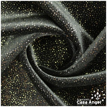 TERCIOPELO LYCRA NEGRO GLITTER PLATA SERIE ÁTOMOS 150cm