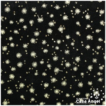 TERCIOPELO NEGRO ESTAMPADO ESTRELLAS GLITTER 150cm