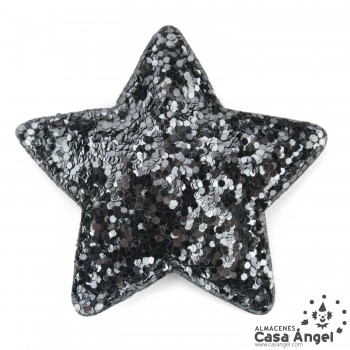 APLIQUE ESTRELLA COJÍN CON ESCARCHA 5cm