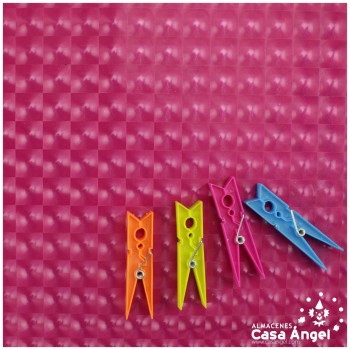 LYCRA CHAROLADA FUCSIA CON BRILLOS RADIALES EN REJILLA 150cm