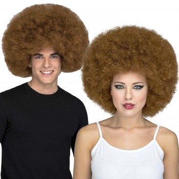 PELUCA AFRO DISCO MARRON