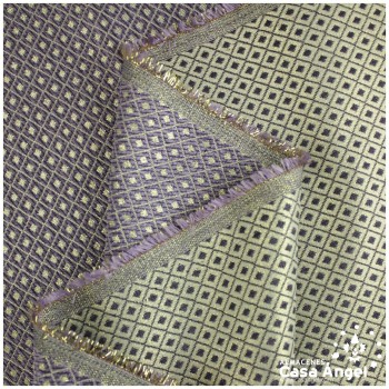 BROCADO REVERSIBLE CON MOTIVO MORADO DE ROMBOS SERIE NANCY 280cm