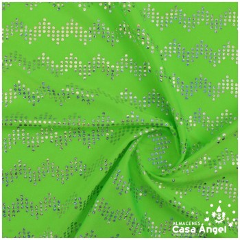 LYCRA VERDE PISTACHO CON LENTEJUELAS EN ZIGZAG 150cm